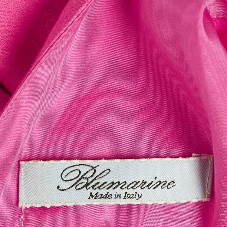 Pre Owned Blumarine Pink Crepe Sleeveless Bateau Mini Dress S