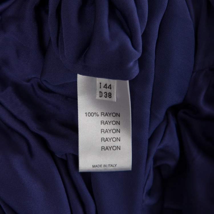 مملوكة مسبقًا Blumarine Purple Knit One Shoulder Draped Maxi Dress M 