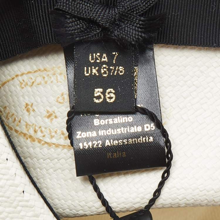 Pre Owned Barselino Off-White Straw Panama Hat