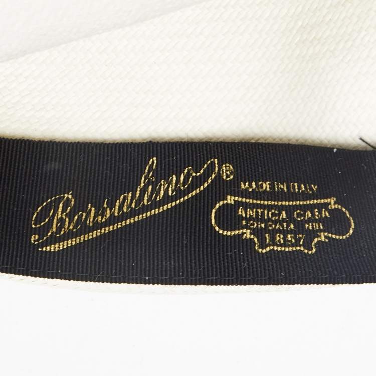 Pre Owned Barselino Off-White Straw Panama Hat