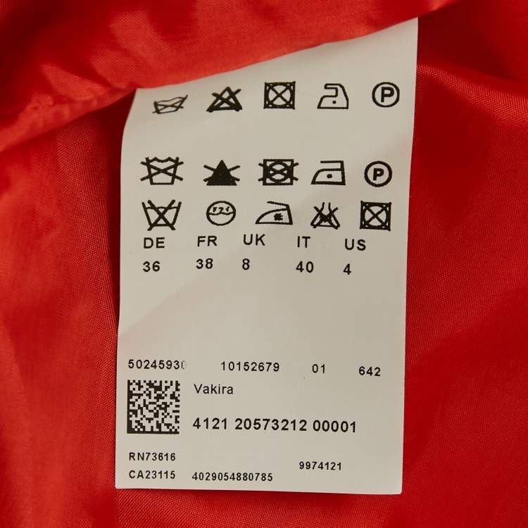 Pre Owned Boss By Hugo Boss Orange Crepe Draped Knee Length Skirt S