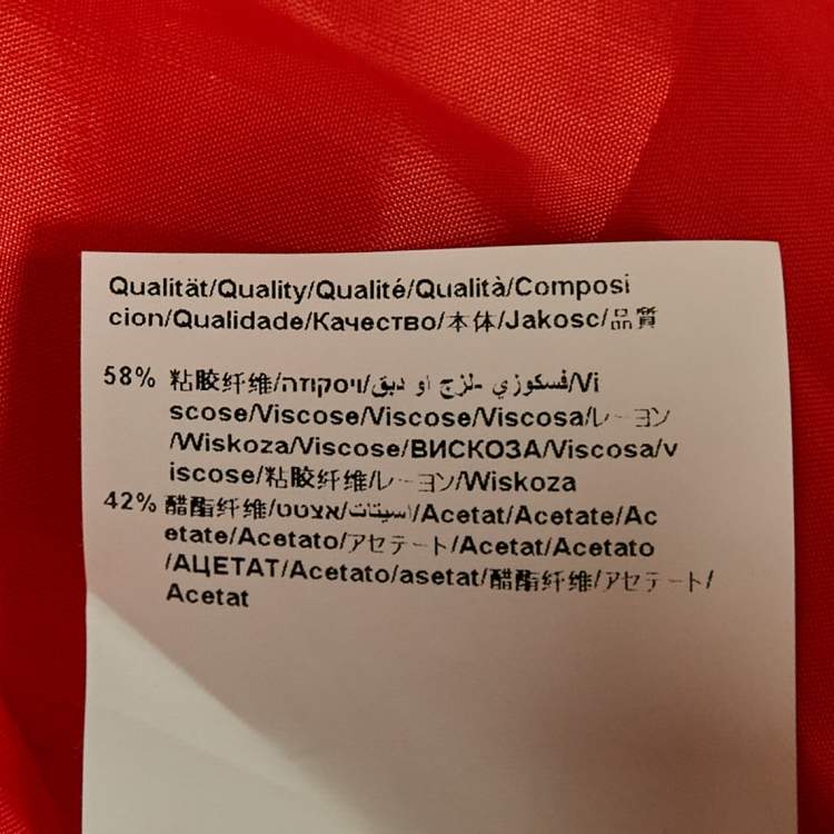 Pre Owned Boss By Hugo Boss Orange Crepe Draped Knee Length Skirt S