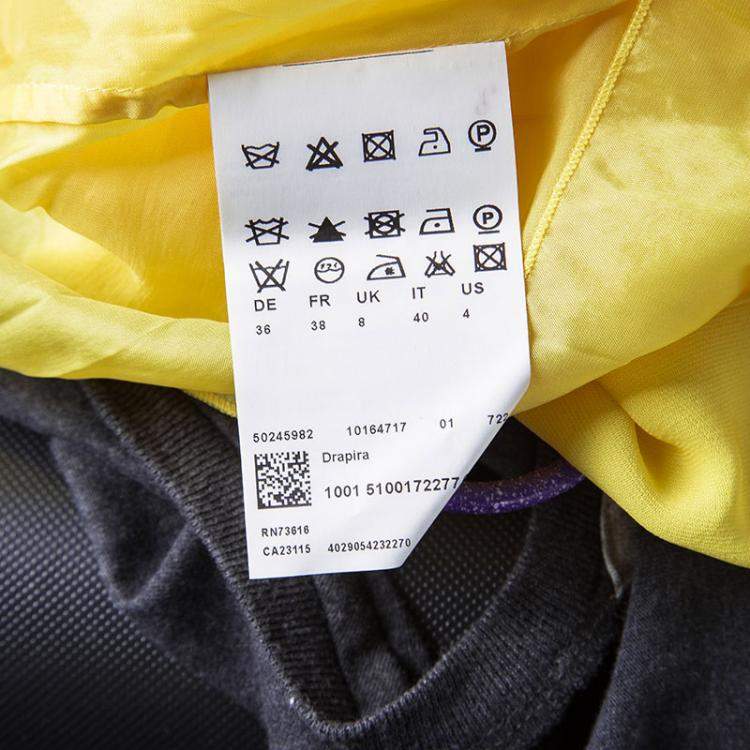 Pre Owned Boss by Hugo Boss Yellow Chiffon Sleeveless Drapira Dress S