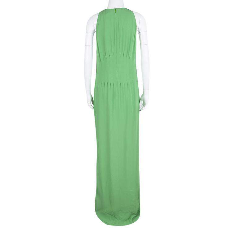 Pre Owned Boss By Hugo Boss Green Sleeveless V-Neck Dallisia Dress M
