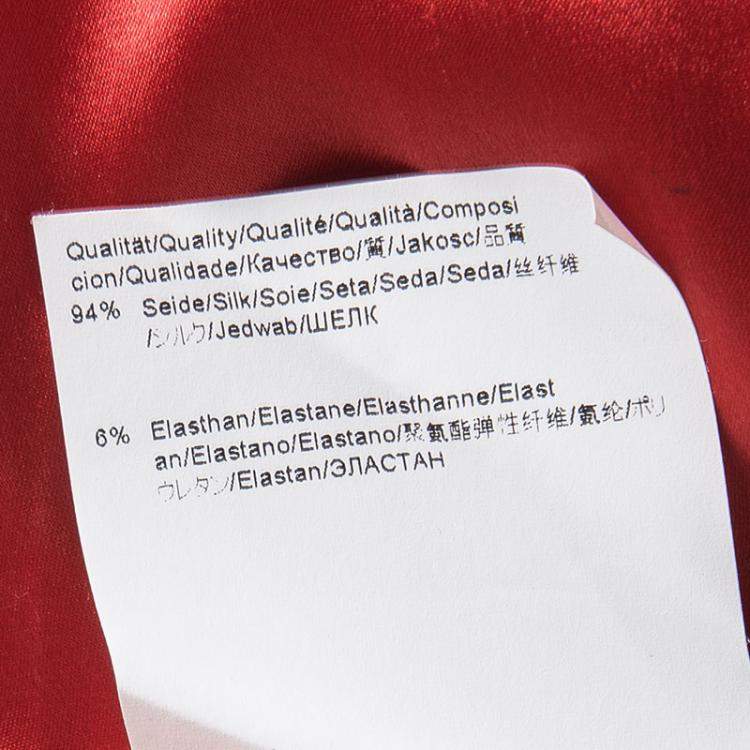 Pre Owned Boss by Hugo Boss Red Silk Satin Varana Maxi Skirt M