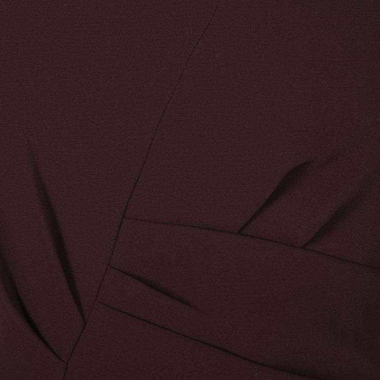 Pre Owned Boss By Hugo Boss Burgundy Draped Strapless Dilusia Maxi Dress M