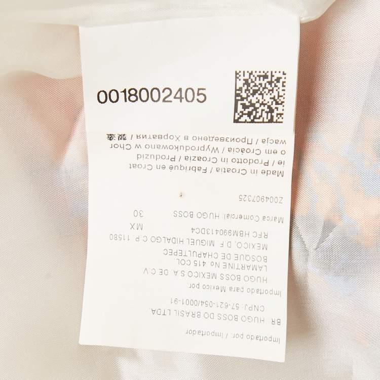 Pre Owned Boss By Hugo Boss Orange Floral Print Silk Short Dress M