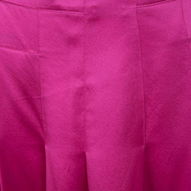 Pre Owned Boss by Hugo Boss Pink Silk Satin Varana Maxi Skirt S