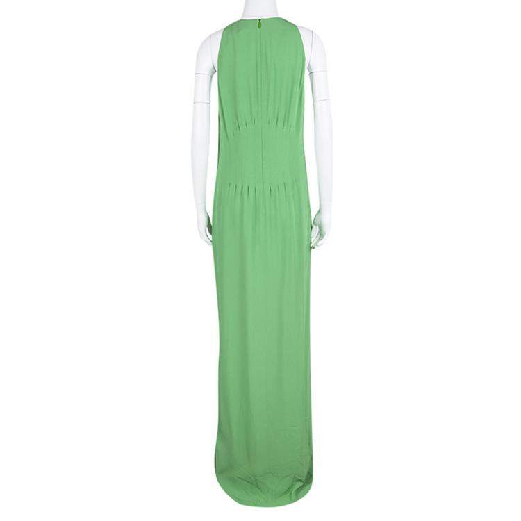 Pre Owned Boss By Hugo Boss Green Sleeveless V-Neck Dallisia Maxi Dress L