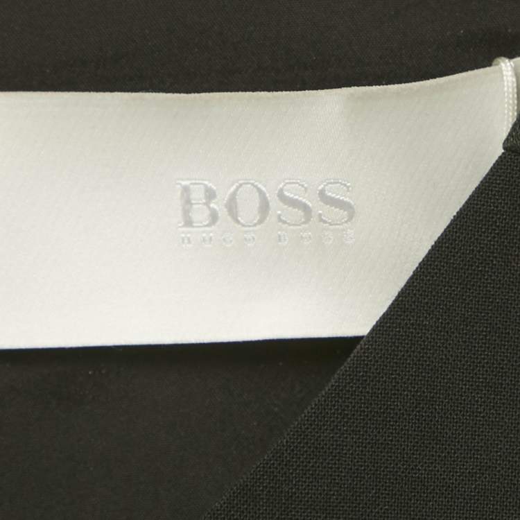 Pre Owned Boss By Hugo Boss Black Wool Sheath Dress M