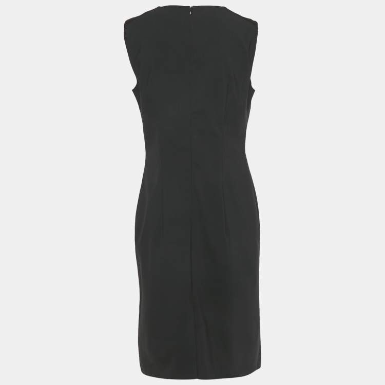 Pre Owned Boss By Hugo Boss Black Wool Sheath Dress M