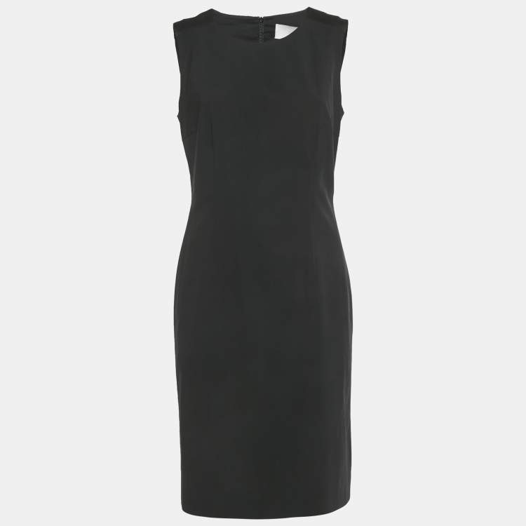 Pre Owned Boss By Hugo Boss Black Wool Sheath Dress M