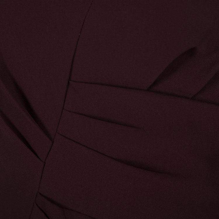 Pre Owned Boss By Hugo Boss Burgundy Draped Strapless Dilusia Maxi Dress M