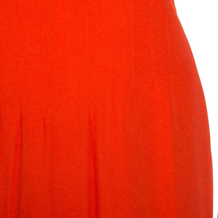 Pre Owned Boss By Hugo Boss Orange Sleeveless V-Neck Dallisia Dress S
