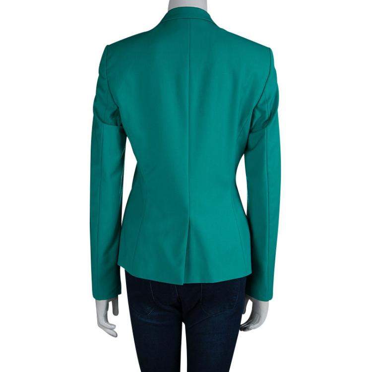 Pre Owned Boss By Hugo Boss Turquoise Wool Jaelle Blazer S