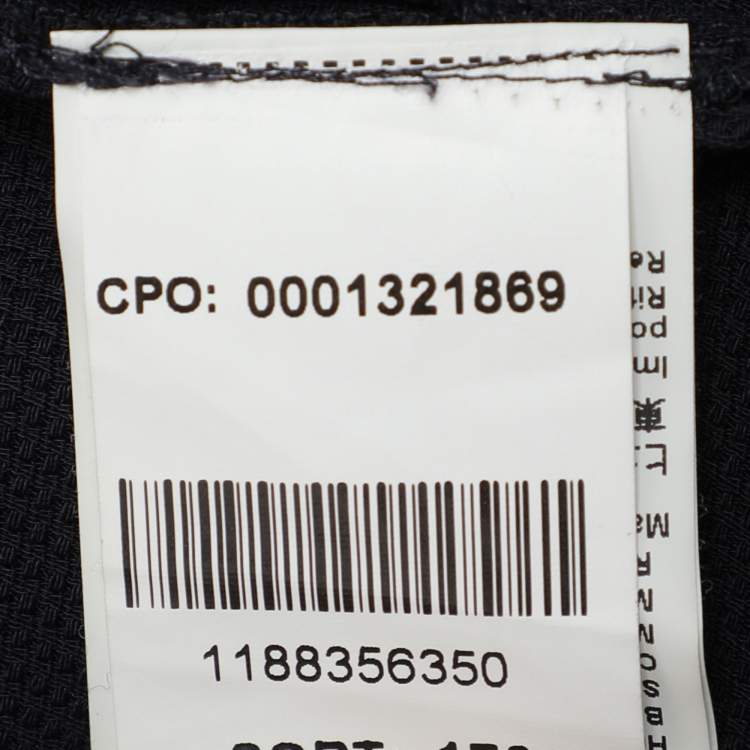 Pre Owned Boss by Hugo Boss Navy Blue Wool Blend Button Front Belted Long Coat S