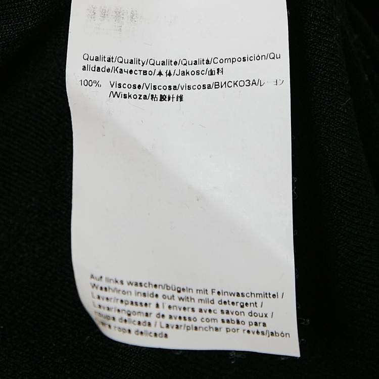 Pre Owned Boss By Hugo Boss Black Patterned Jersey Full Sleeve Sweater S