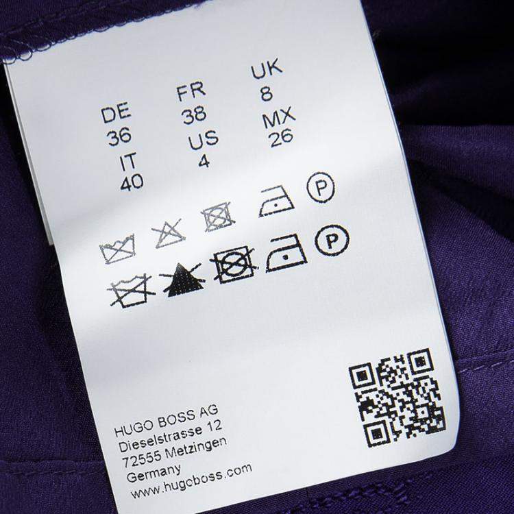 Pre Owned Boss By Hugo Boss Purple Textured Short Sleeve Shift Dress S