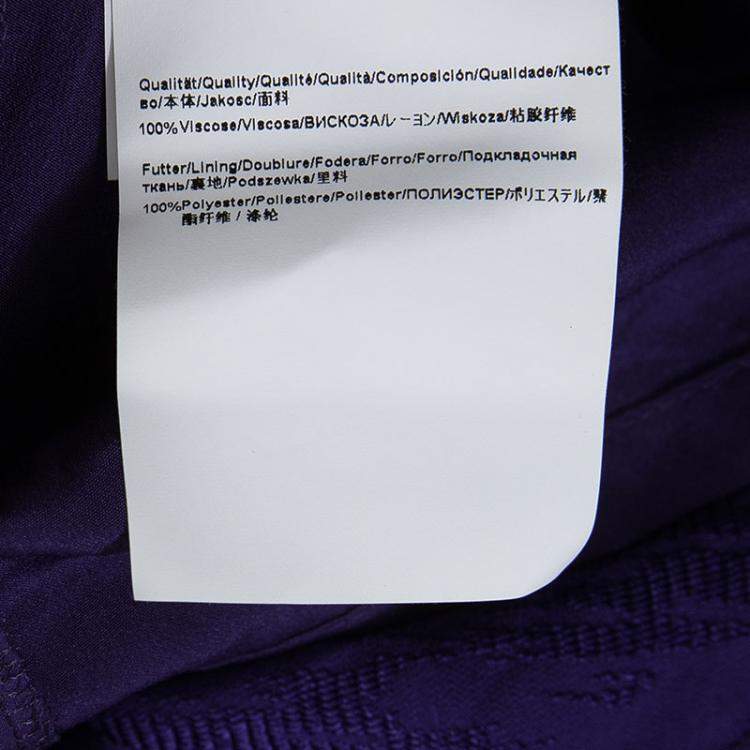 Pre Owned Boss By Hugo Boss Purple Textured Short Sleeve Shift Dress S