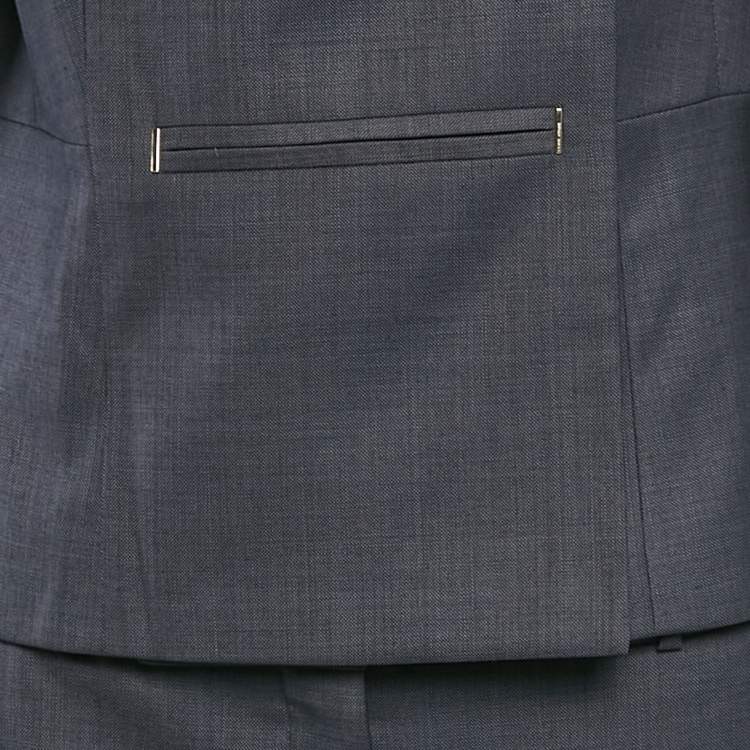 Pre Owned Boss By Hugo Boss Blue Wool Pants Set M