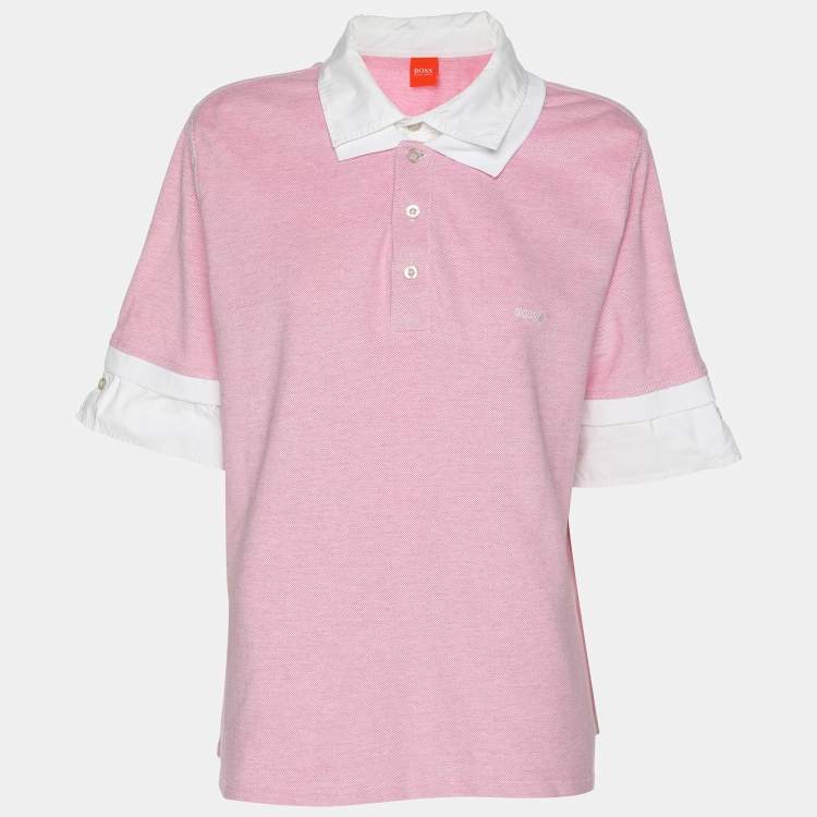 Pre Owned Boss By Hugo Boss Pink Cotton Tops XXL
