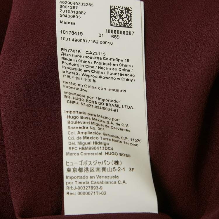 Pre Owned Boss By Hugo Boss Blue Chiffon Pleated Midi Skirt S