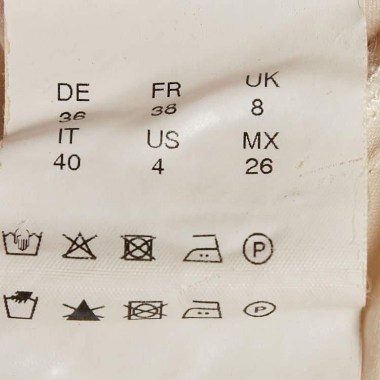 Pre Owned Boss By Hugo Boss Off-White Crepe V-Neck Top S