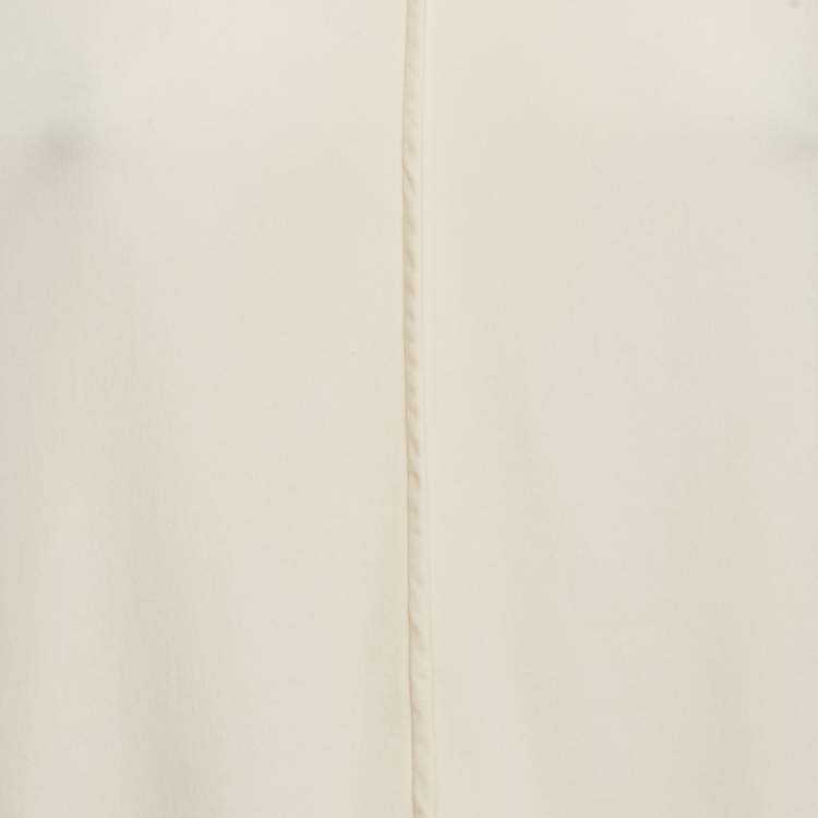 Pre Owned Boss By Hugo Boss Off-White Crepe V-Neck Top S