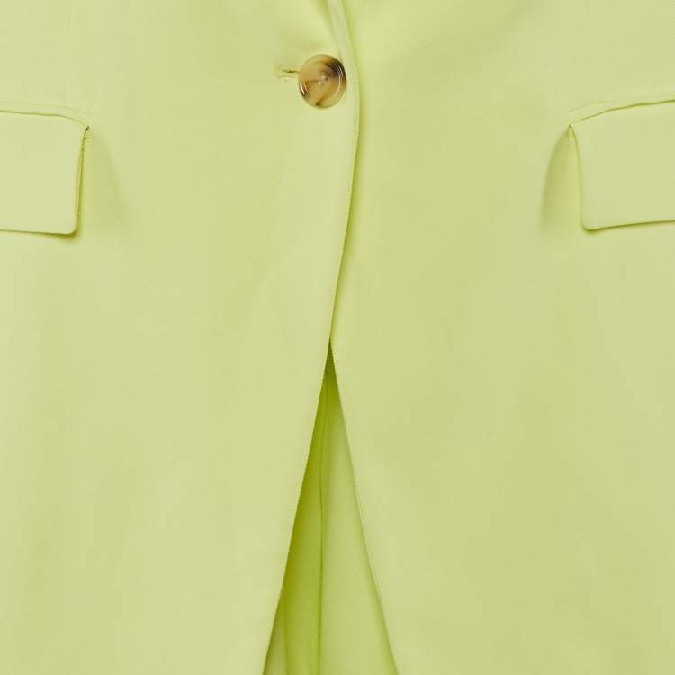 Pre Owned Boss by Hugo Boss Lime Yellow Crepe Jilllam/Tillla Suit Set L
