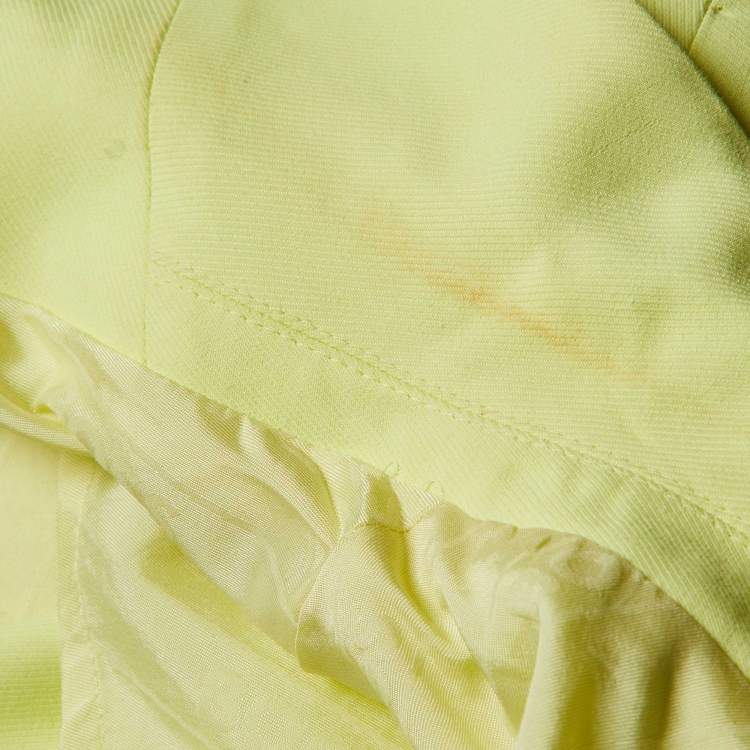 Pre Owned Boss by Hugo Boss Lime Yellow Crepe Jilllam/Tillla Suit Set L