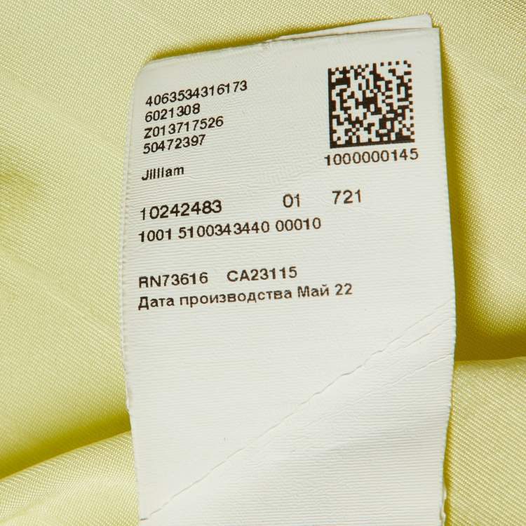 Pre Owned Boss by Hugo Boss Lime Yellow Crepe Jilllam/Tillla Suit Set L