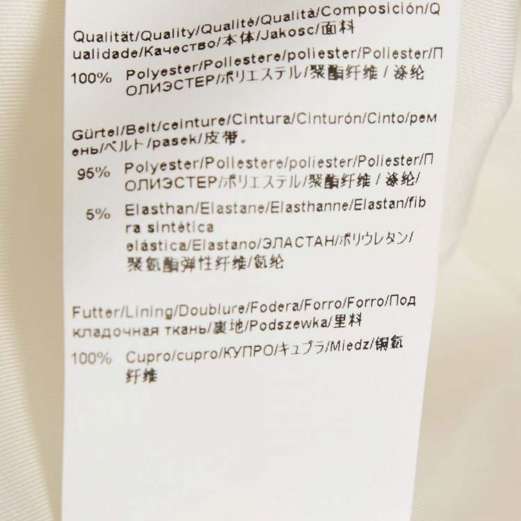 Pre Owned Hugo Boss White Embroidery Crepe Belted Sleeveless Knee-Length Dress L