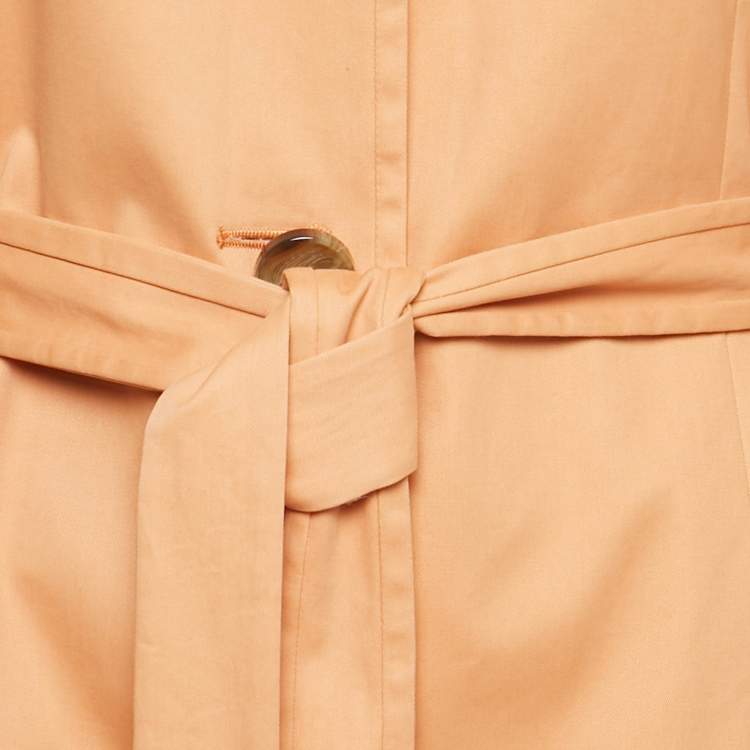 Pre Owned Boss By Hugo Boss Peach Orange Cotton Single Breasted Coat M
