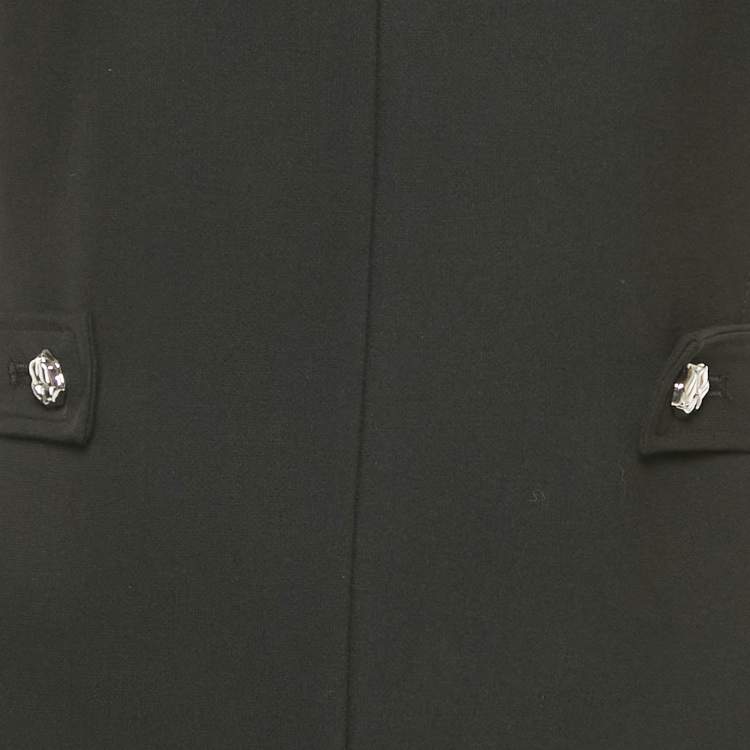 Pre Owned Boss By Hugo Boss Black Stretch Crepe Pleated Destena Dress S