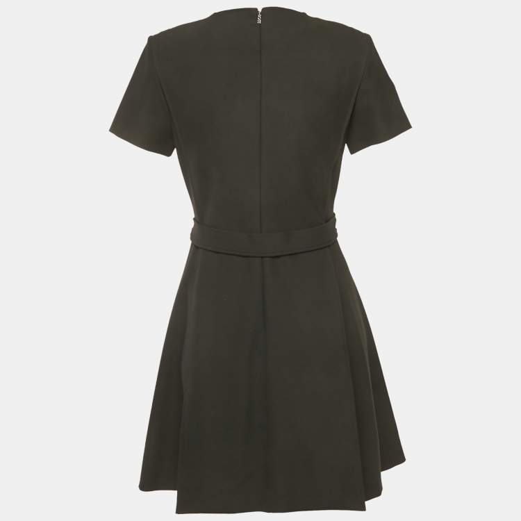 Pre Owned Boss By Hugo Boss Black Stretch Crepe Pleated Destena Dress S