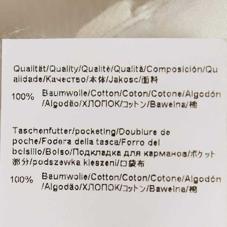 Pre Owned Boss By Hugo Boss White Cotton Wide-Leg Telette Trousers M