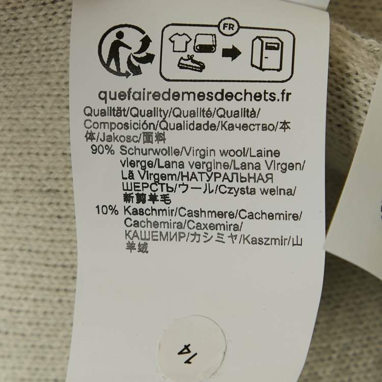 Pre Owned Boss By Hugo Boss Grey Wool Knit Belted Febrana Cardigan L