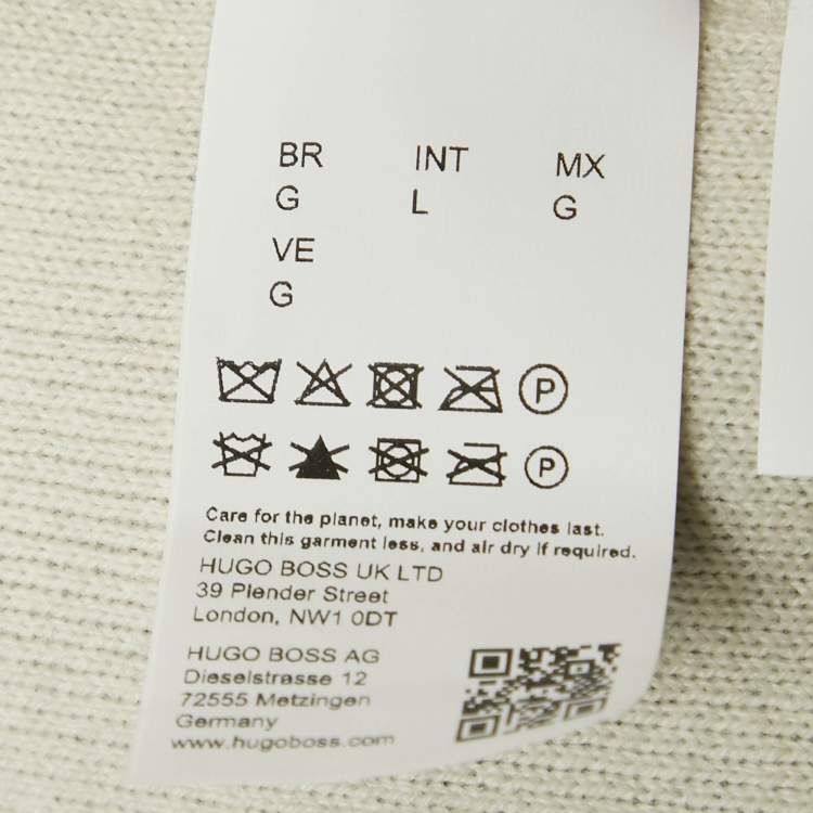 Pre Owned Boss By Hugo Boss Grey Wool Knit Belted Febrana Cardigan L