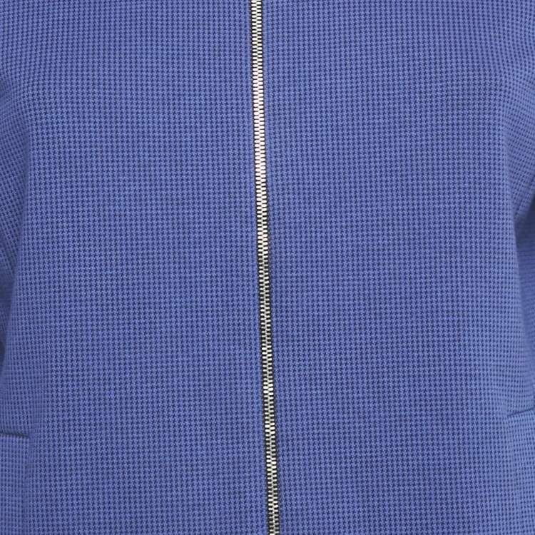 مملوكة مسبقًا Boss By Hugo Boss Blue Houndstooth Wool Skirt Suit M