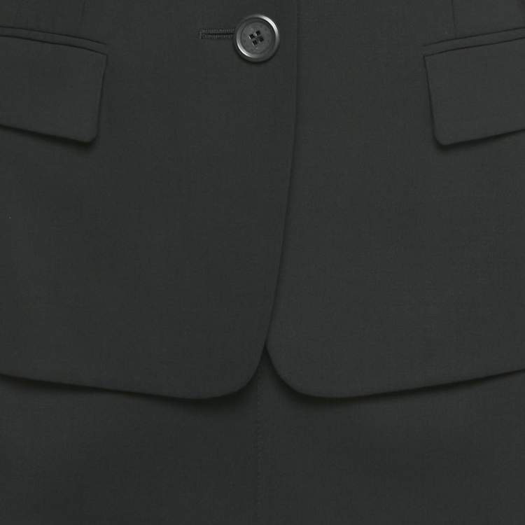 Pre Owned Boss By Hugo Boss Black Wool Blazer & Skirt Set S/M