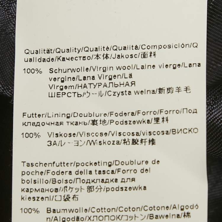 Pre Owned Boss By Hugo Boss Navy Blue Pattered Wool Blazer & Skirt Set M