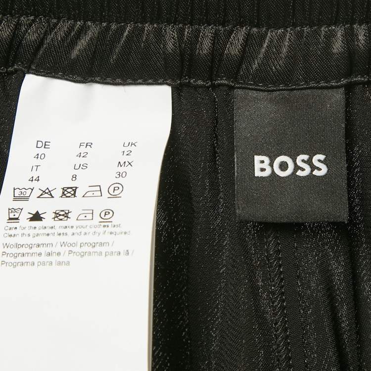 Pre Owned Boss By Hugo Boss Black Satin Tavati Trousers M