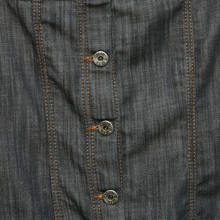 مملوكة مسبقًا Boss by Hugo Boss Navy Blue Denim Playsuit S