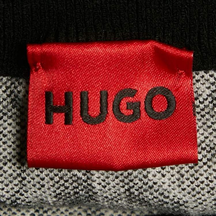 Pre Owned Hugo By Hugo Boss Black Logo Intarsia Knit Mini Skirt S