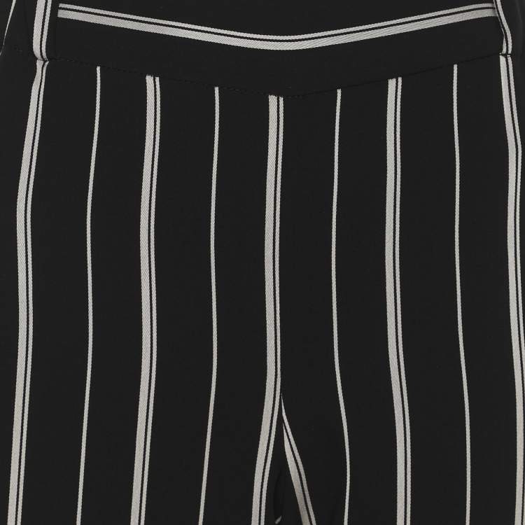 Pre Owned Boss By Hugo Boss Black/White Stripe Trousers M