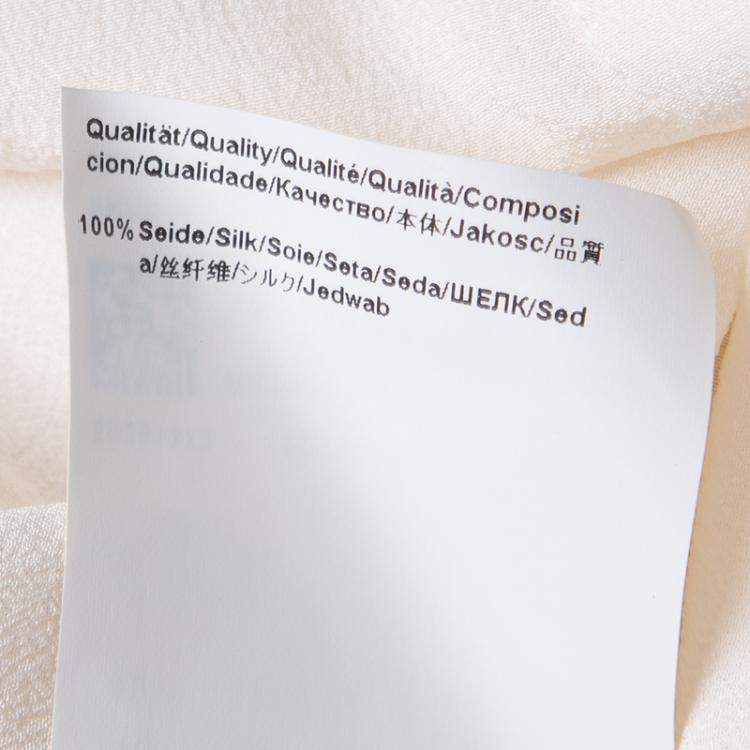 Pre Owned Boss By Hugo Boss Cream Silk Long Sleeve Rictoria Blouse L