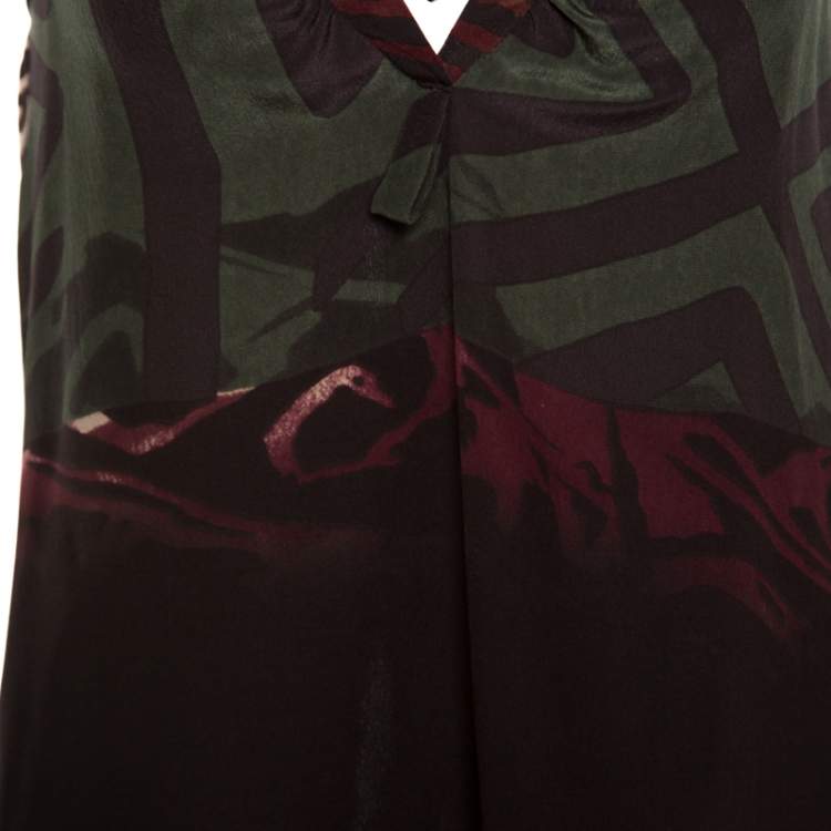 Pre Owned Boss Orange by Hugo Boss Multicolor Printed Silk Sleeveless Andi Dress S