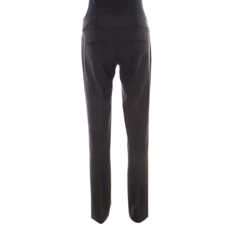 Pre Owned Boss By Hugo Boss Black Straight Fit Tailored Pants M