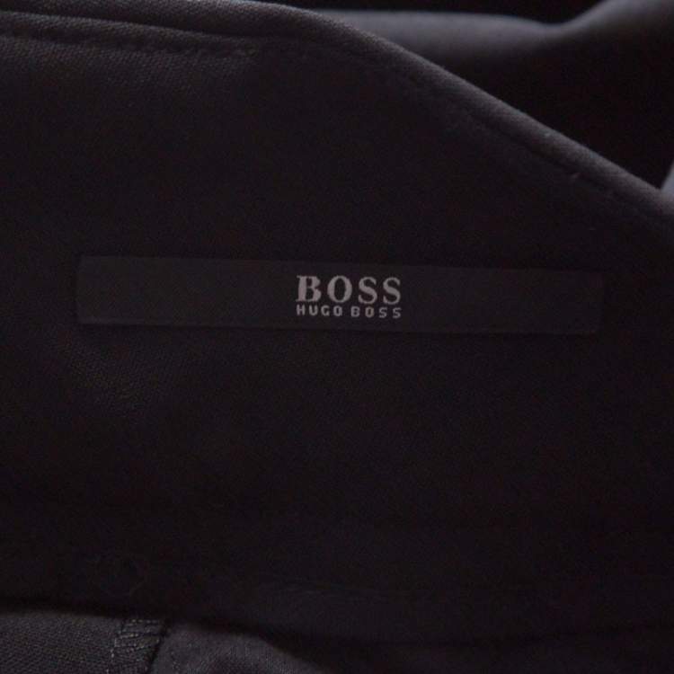 Pre Owned Boss By Hugo Boss Black Straight Fit Tailored Pants M