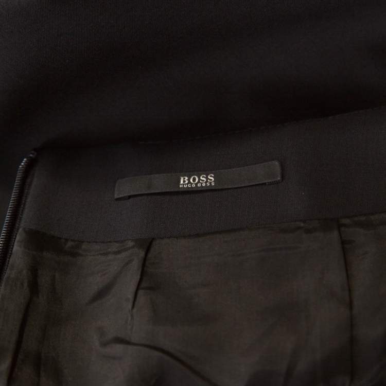 Pre Owned Boss by Hugo Boss Black Stretch Wool Pencil Skirt M